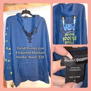 Disney Haunted Mansion Blue Lace-Up Hoodie